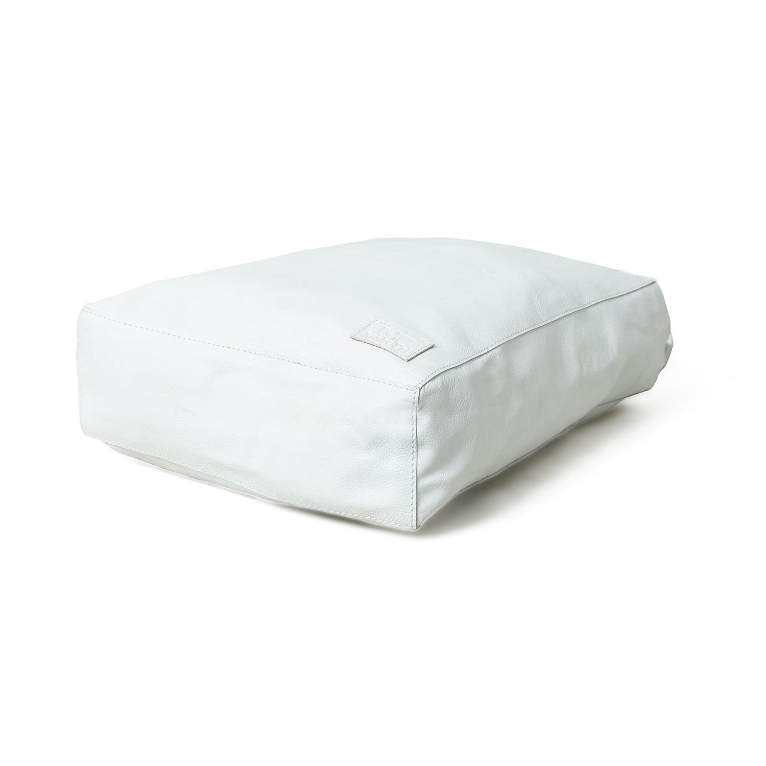 White Leather Shoulder Tote Bag