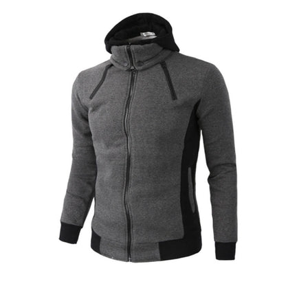 Hoodie Double Zipper Jacket Cardigan Casual Sports Men&