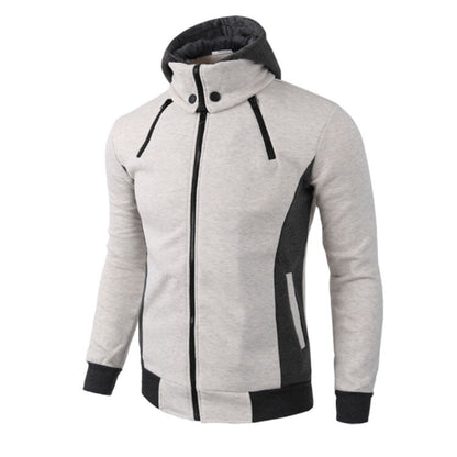 Hoodie Double Zipper Jacket Cardigan Casual Sports Men&