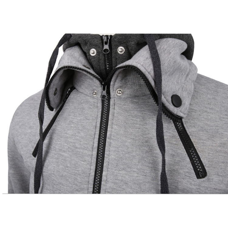 Hoodie Double Zipper Jacket Cardigan Casual Sports Men&
