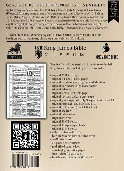 1611 King James Bible - Tan