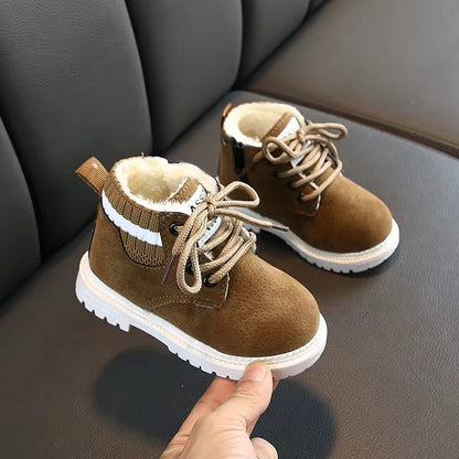 Snow Boots for Kids Winter Booties Zipper Faux Fur Ankle Boots Boys Girls Winter Snow Boots Warm Faux Fur Lined Shoes