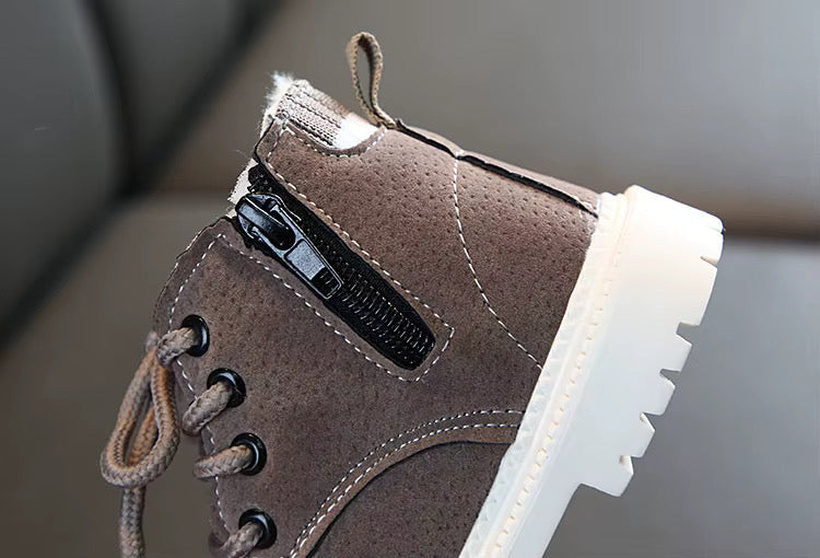 Snow Boots for Kids Winter Booties Zipper Faux Fur Ankle Boots Boys Girls Winter Snow Boots Warm Faux Fur Lined Shoes