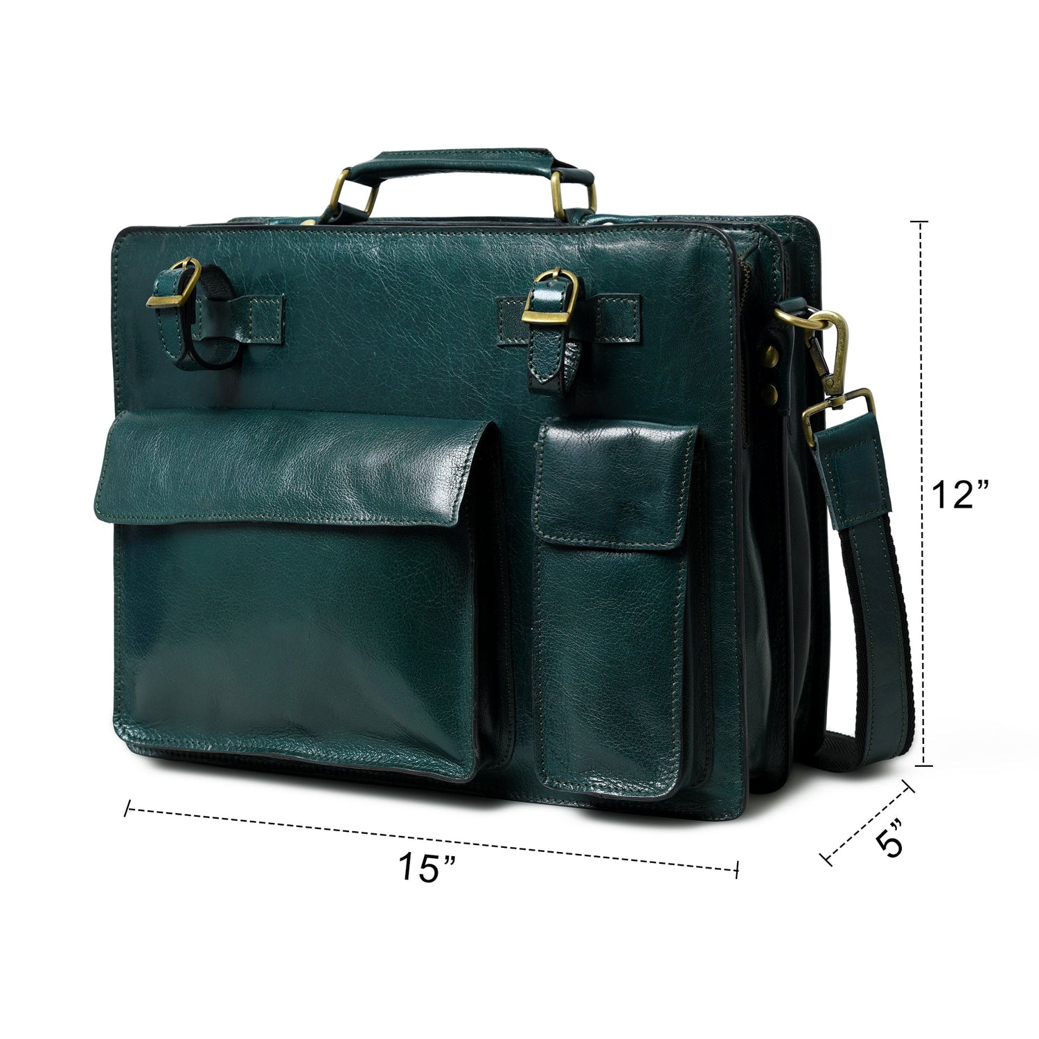 Tuscany Italian Leather Briefcase, Green