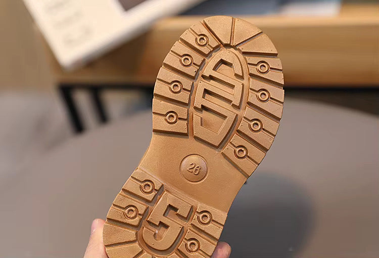 Girls Boots Boys Lace Up Side Zipper Ankle Boots Outdoor Comfortable Non Slip Winter Ankle Booties for Toddler