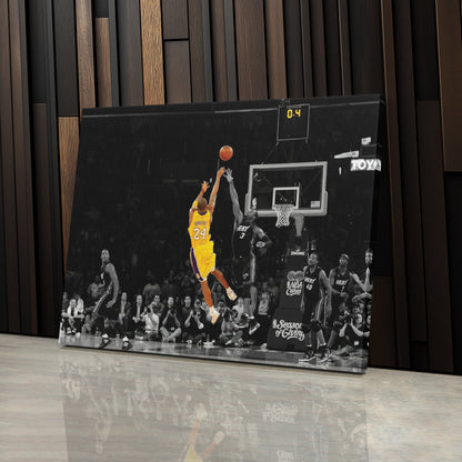 Kobe Bryant Lakers Buzzer Beater vs Miami Heat Canvas Wall Art Decor - NBA Iconic Art