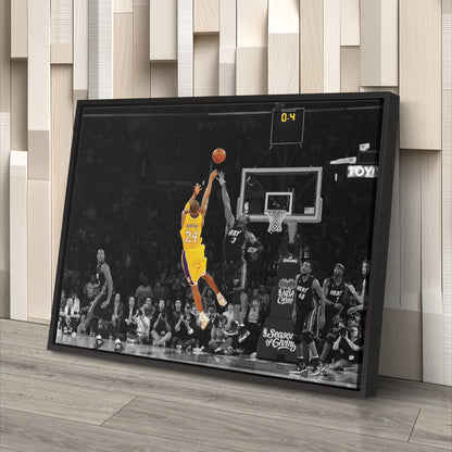 Kobe Bryant Lakers Buzzer Beater vs Miami Heat Canvas Wall Art Decor - NBA Iconic Art