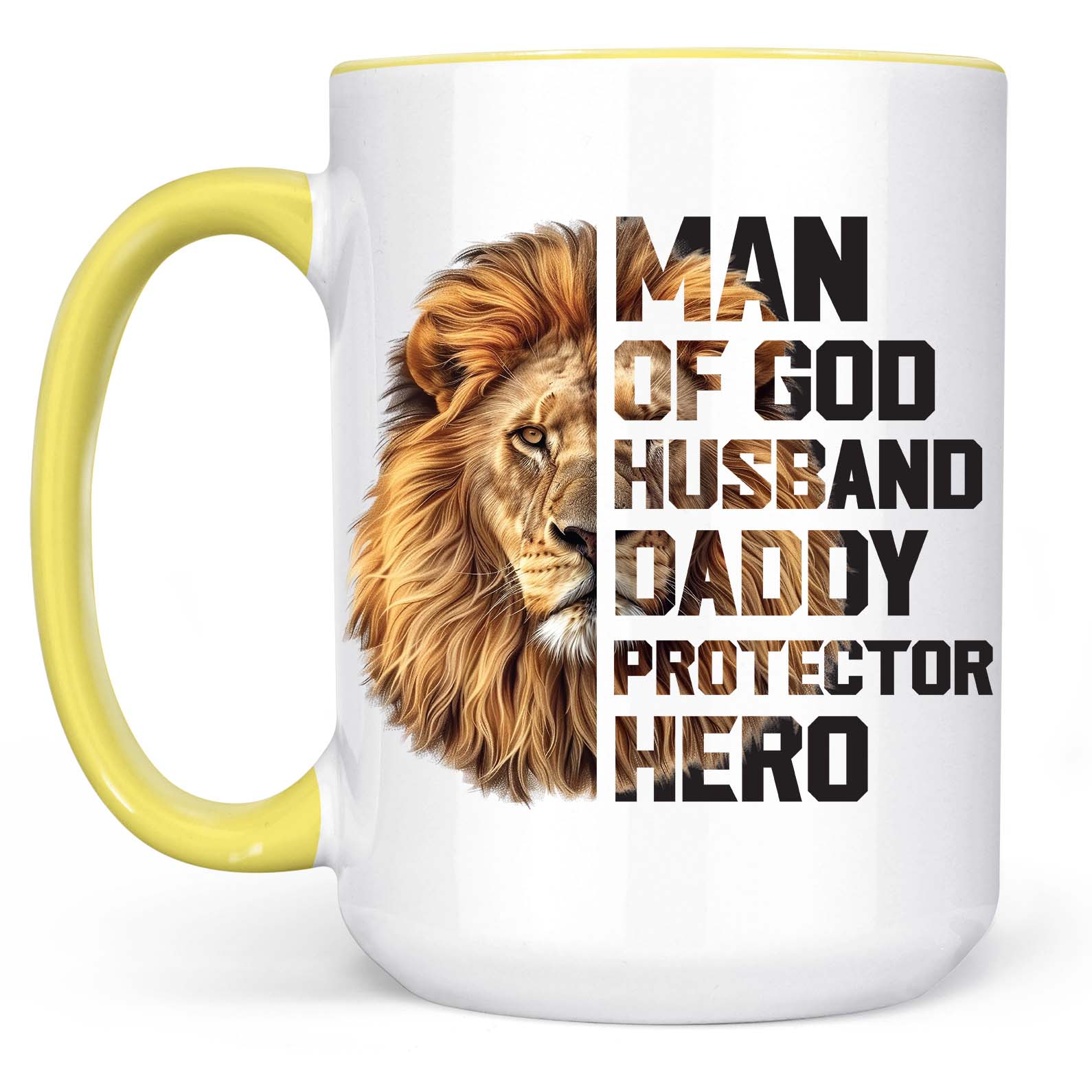Man of God Coffee Mug with Bible Verse &amp; Lion