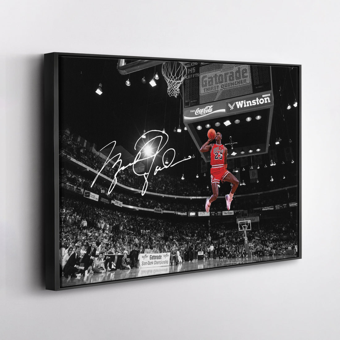 Michael Jordan Autographed Canvas – Slam Dunk Chicago Bulls Wall Art