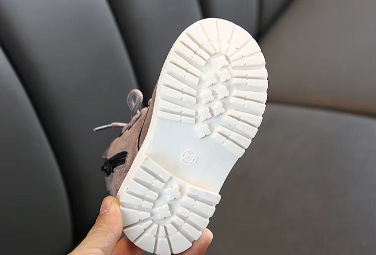 Snow Boots for Kids Winter Booties Zipper Faux Fur Ankle Boots Boys Girls Winter Snow Boots Warm Faux Fur Lined Shoes