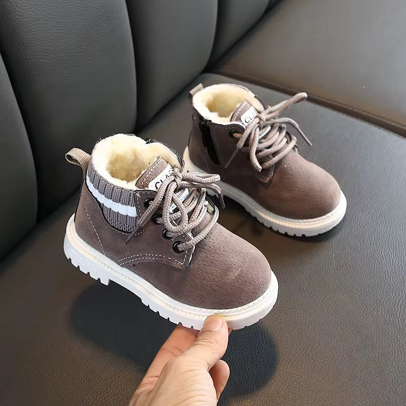 Snow Boots for Kids Winter Booties Zipper Faux Fur Ankle Boots Boys Girls Winter Snow Boots Warm Faux Fur Lined Shoes