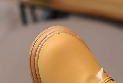 Girls Boots Boys Lace Up Side Zipper Ankle Boots Outdoor Comfortable Non Slip Winter Ankle Booties for Toddler