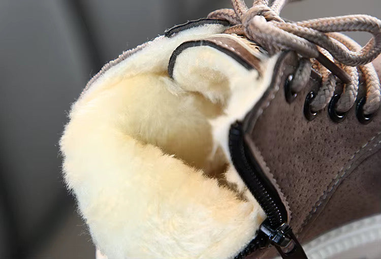 Snow Boots for Kids Winter Booties Zipper Faux Fur Ankle Boots Boys Girls Winter Snow Boots Warm Faux Fur Lined Shoes