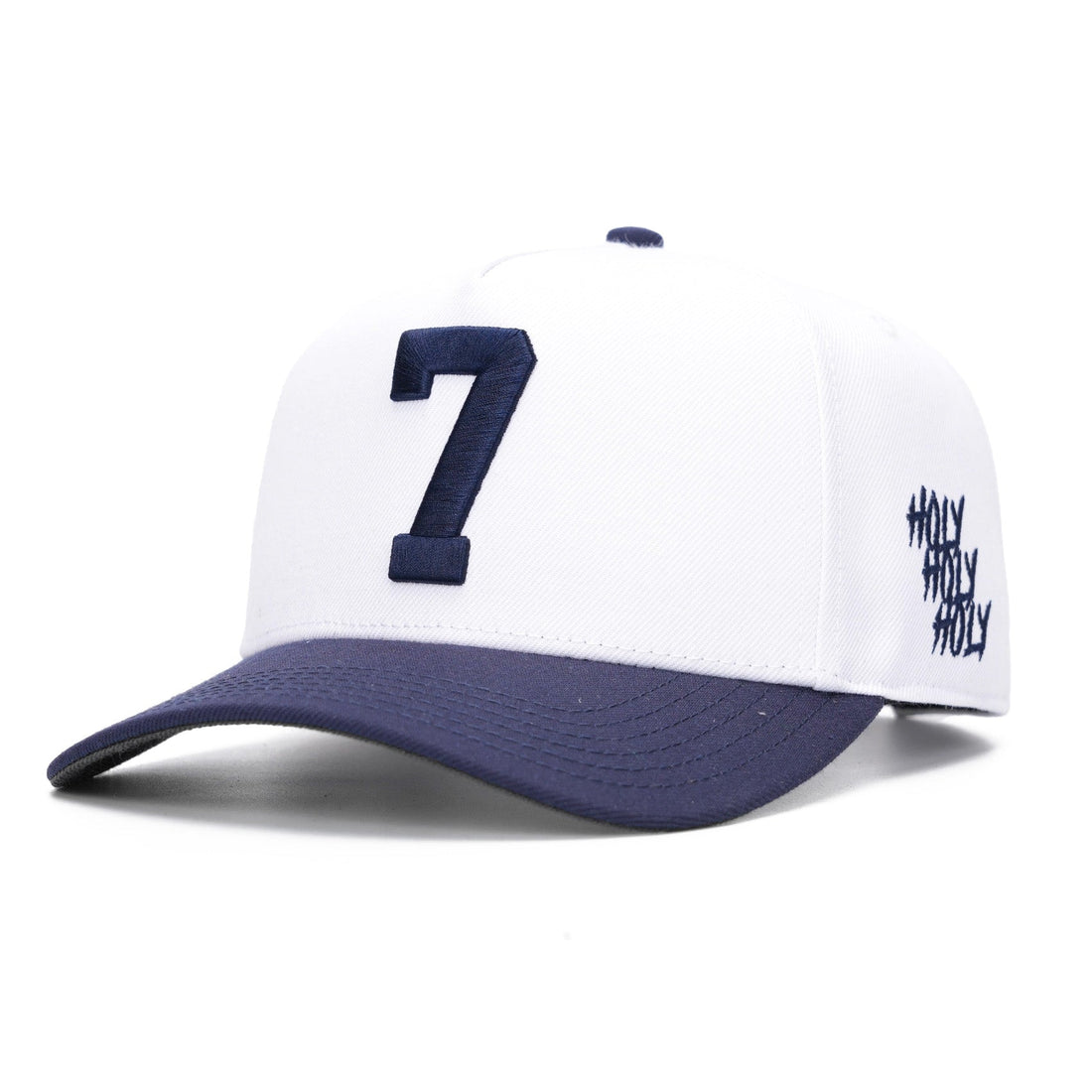‘7’ Premium Wool Blend SnapBack - White/Navy