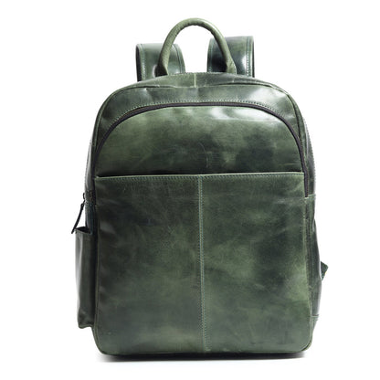 Luxury Italian Leather Backpack, Green