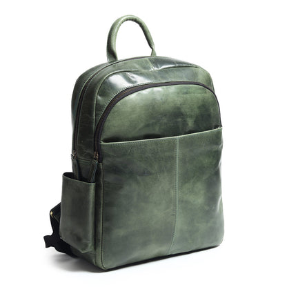 Luxury Italian Leather Backpack, Green