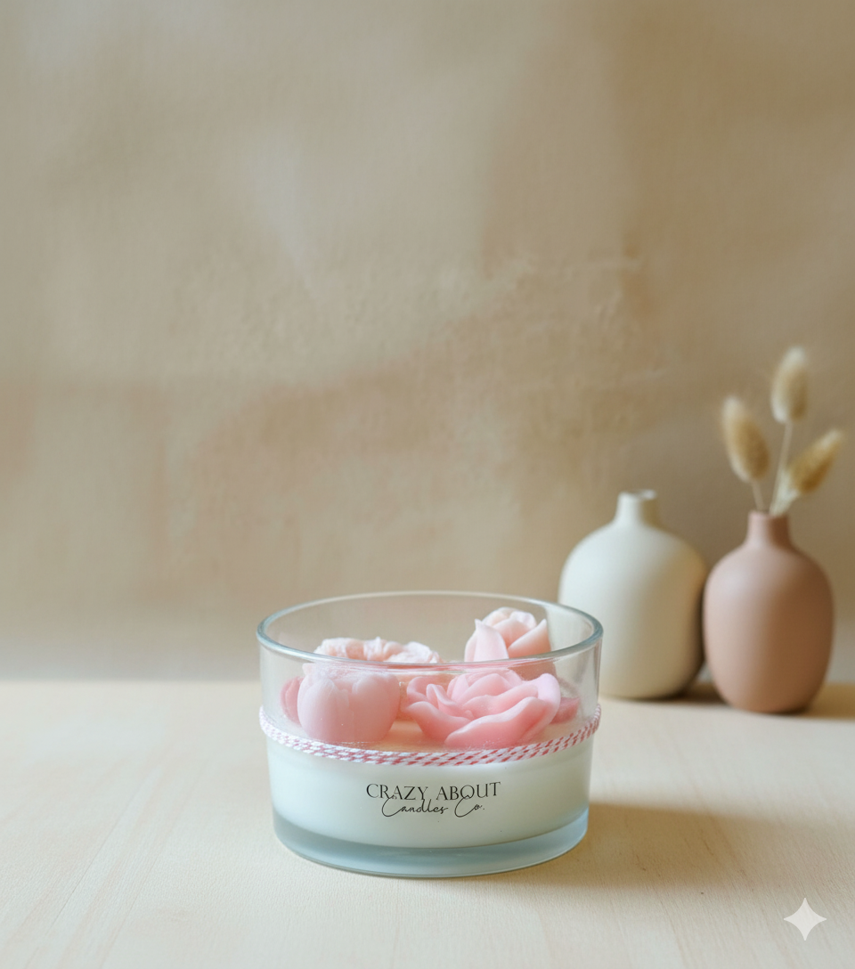 Handmade Large Rose-in-a-Jar Candle