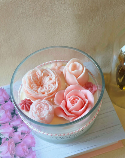 Handmade Large Rose-in-a-Jar Candle