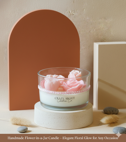 Handmade Large Rose-in-a-Jar Candle