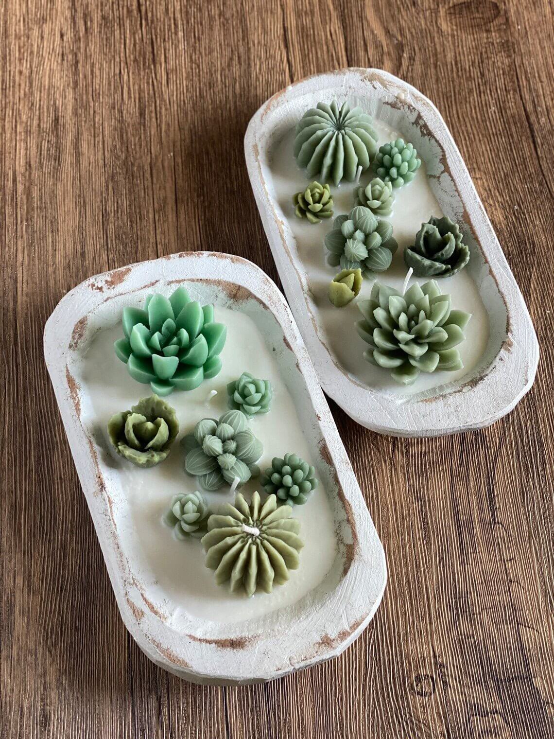 Native Dream Cactus Wooden Bowl Candle