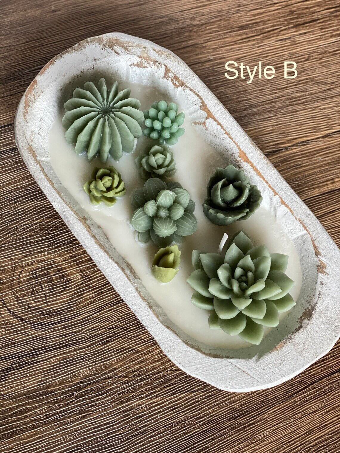 Native Dream Cactus Wooden Bowl Candle