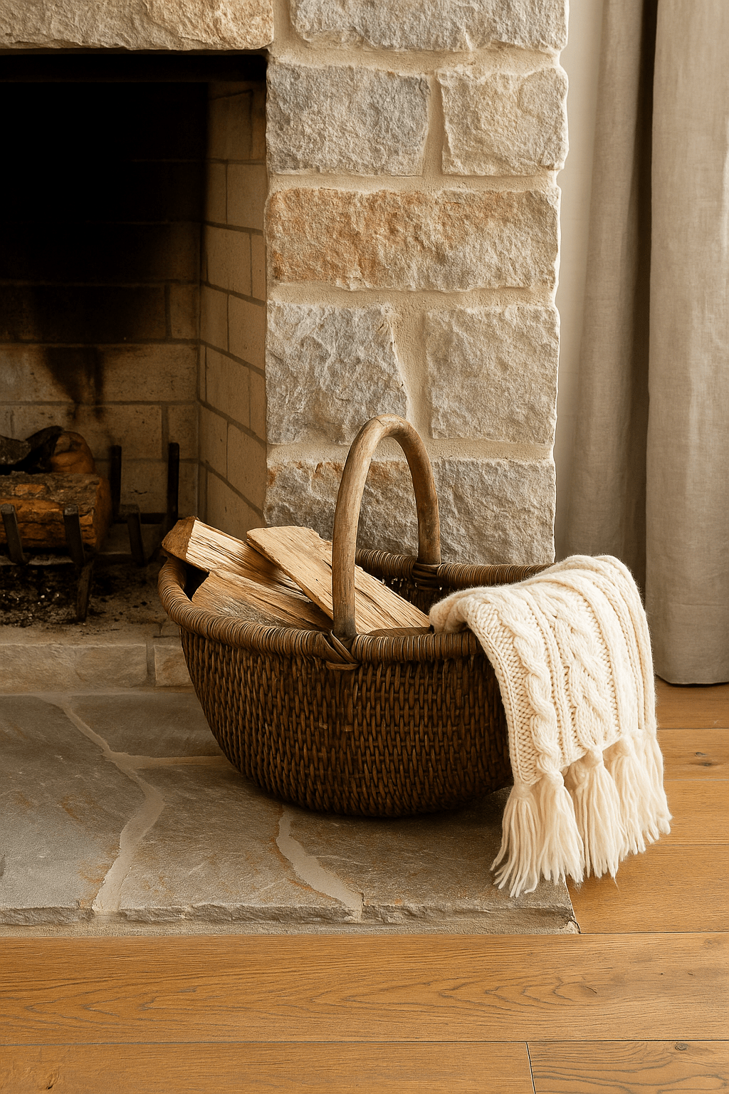 Brodi Decorative Hand-Woven Wicker Basket – Vintage Reproduction, Antique Finish