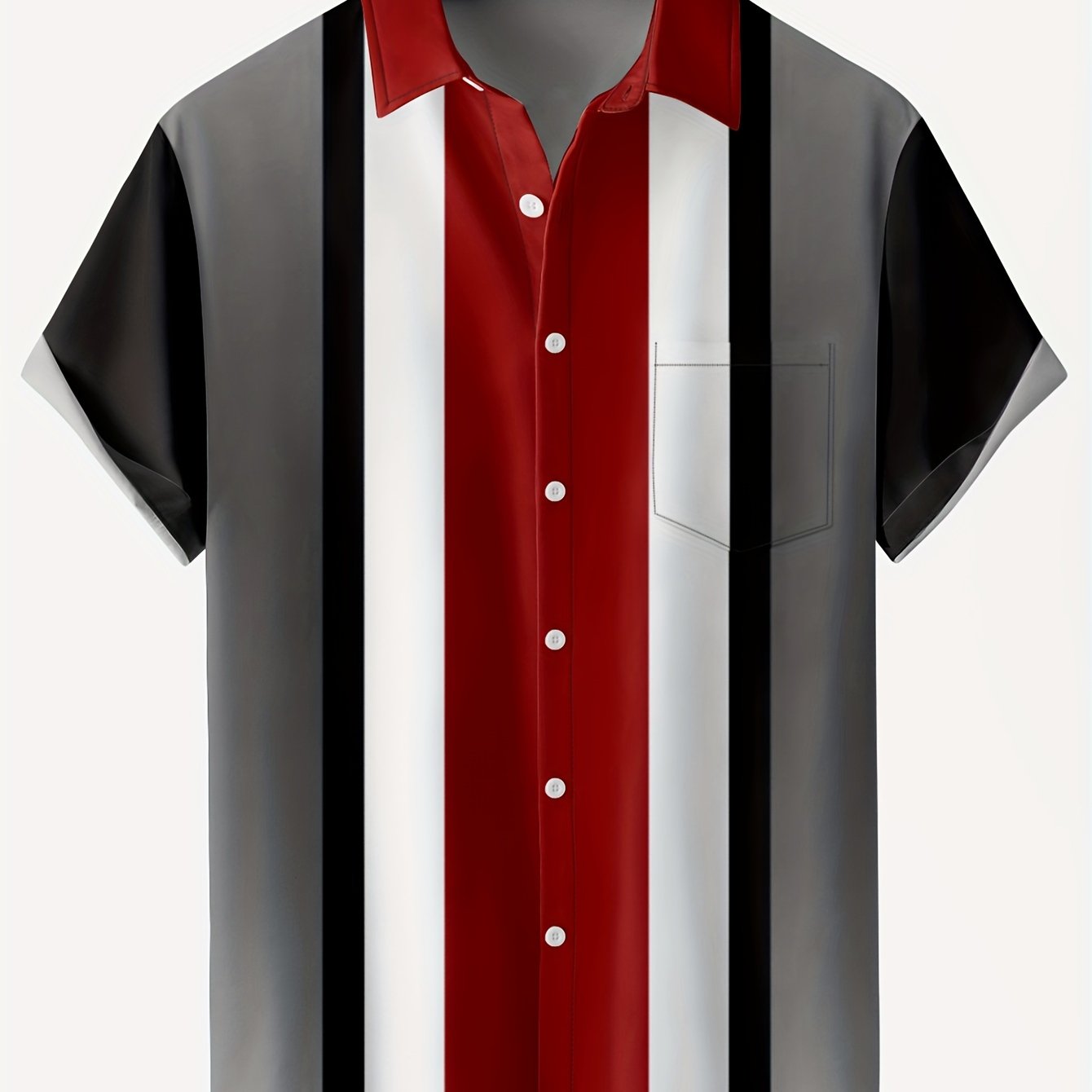 Mens 3D Stripe Lightweight Summer Casual Button Shirt