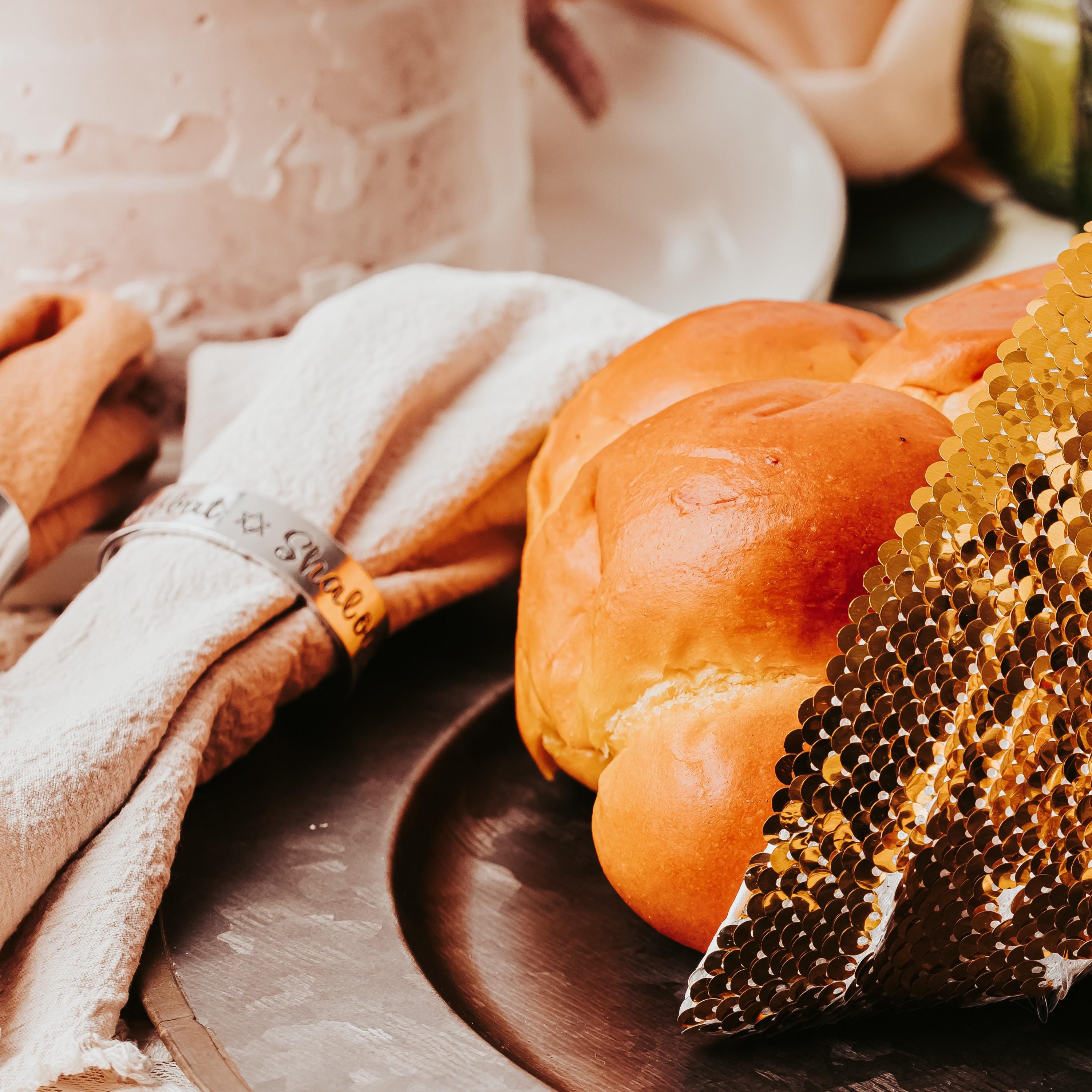 Hebrew Bride + Groom Customized Silver Napkin Rings