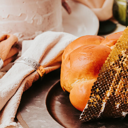 Hebrew Bride + Groom Customized Silver Napkin Rings