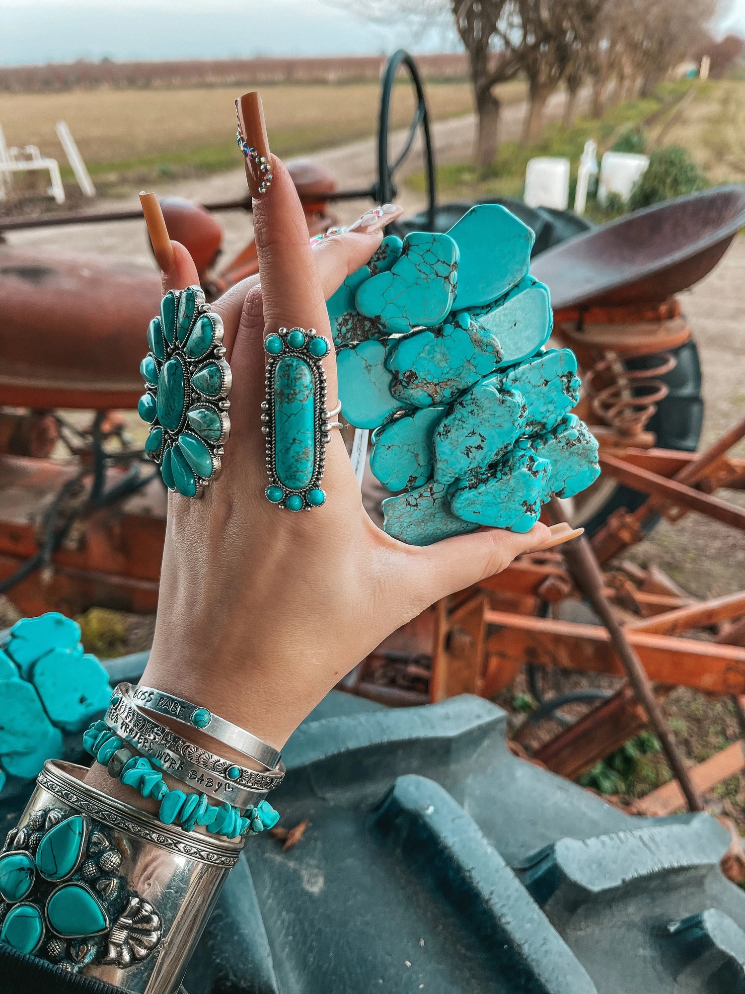 Turquoise Natural Stone Belt Buckle Haute Southern Hyde