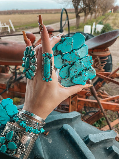 Turquoise Natural Stone Belt Buckle Haute Southern Hyde