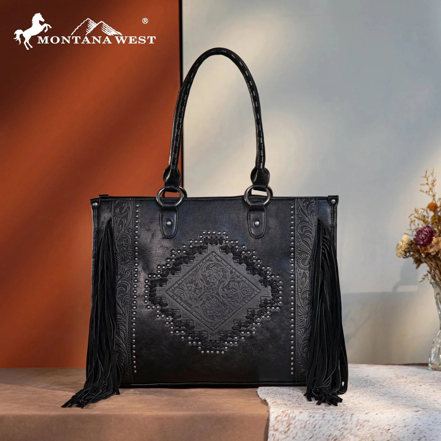 Montana West Tool Fringe Collection Concealed Carry Wide Tote