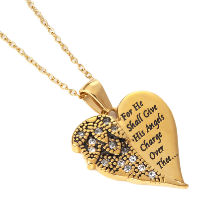 Gold Heart Marquisette Heart Necklace