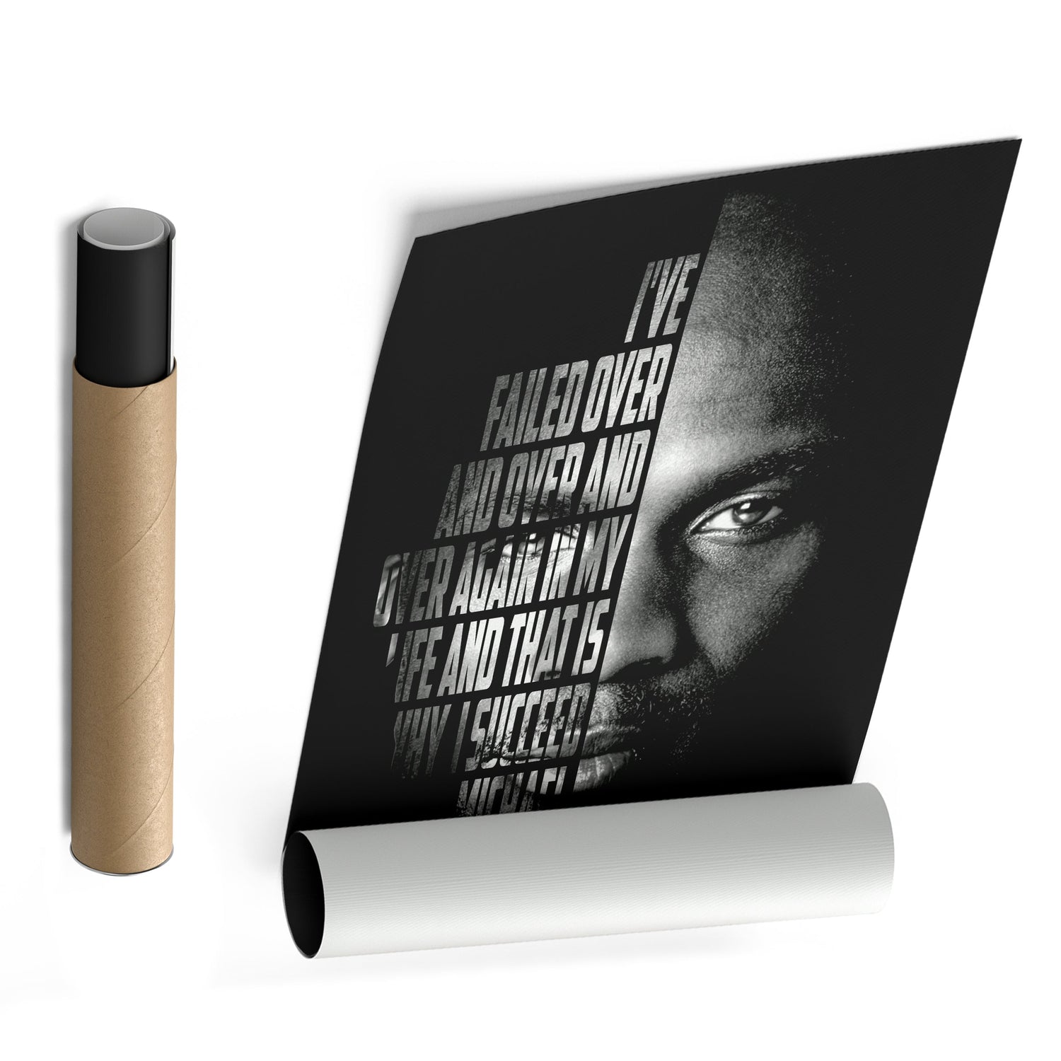 Michael Jordan Face Canvas Art - Motivational NBA Poster Wall Decor