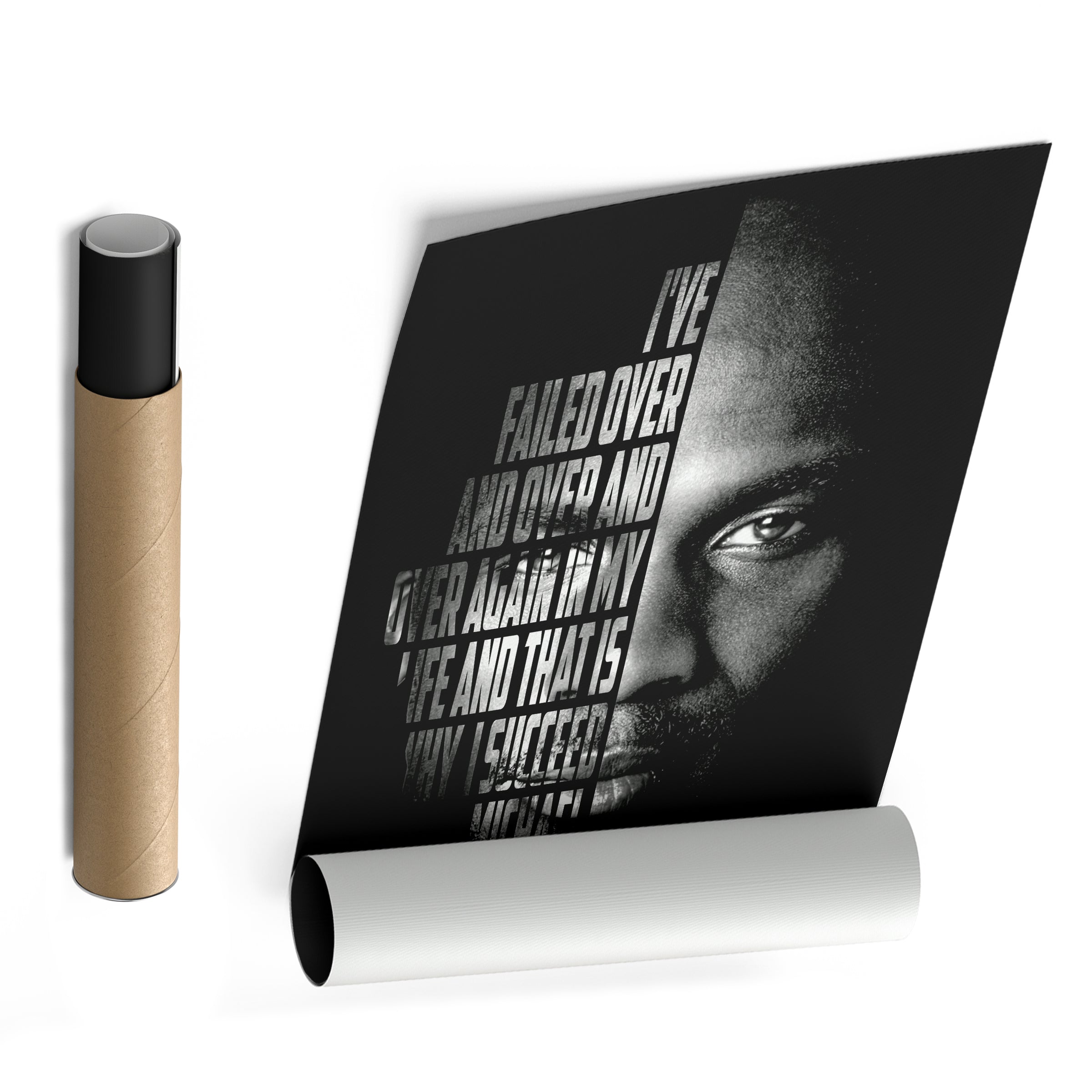 Michael Jordan Face Canvas Art - Motivational NBA Poster Wall Decor