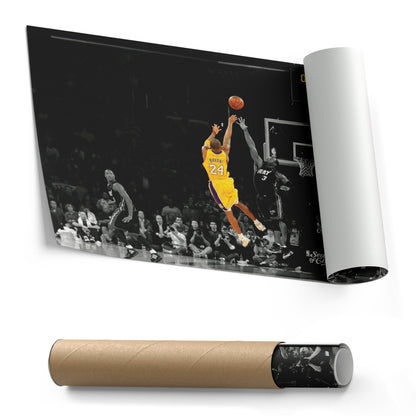 Kobe Bryant Lakers Buzzer Beater vs Miami Heat Canvas Wall Art Decor - NBA Iconic Art