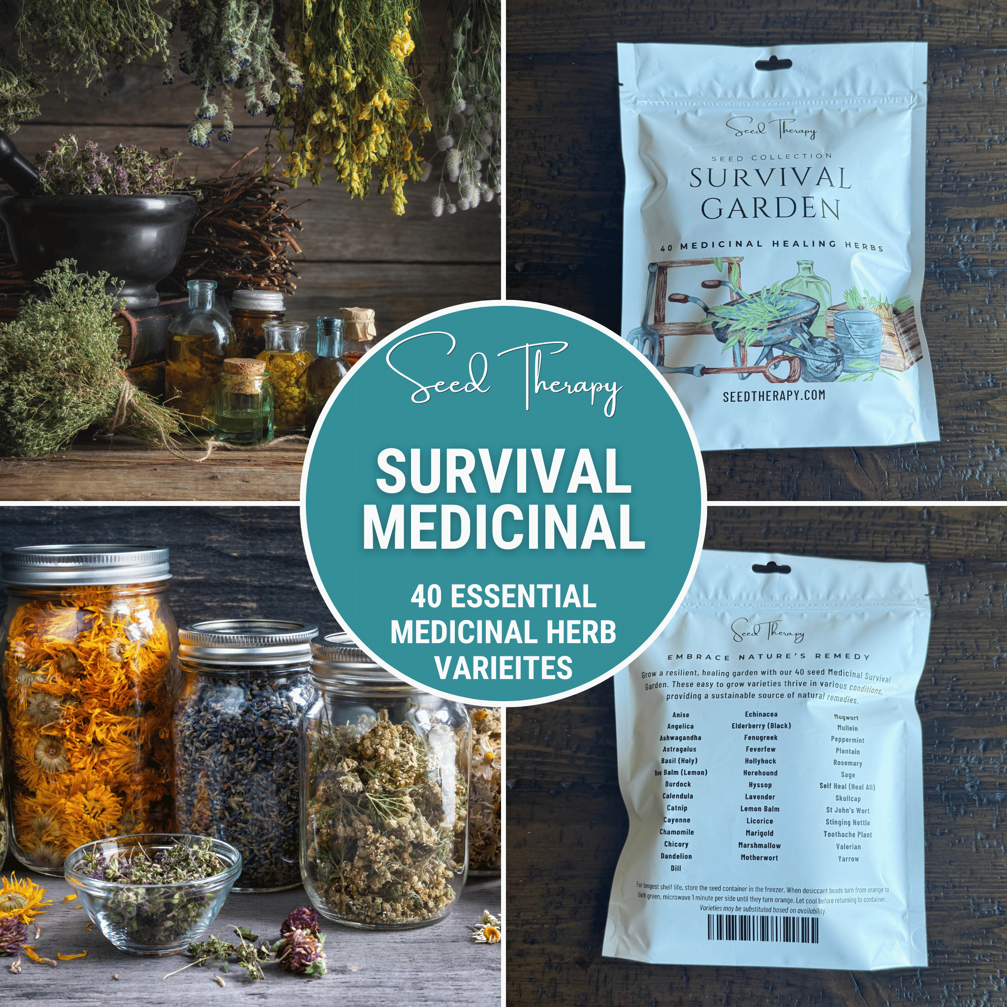 Survival Garden Combo – 40 Vegetable &amp; 40 Medicinal Herb Varieties