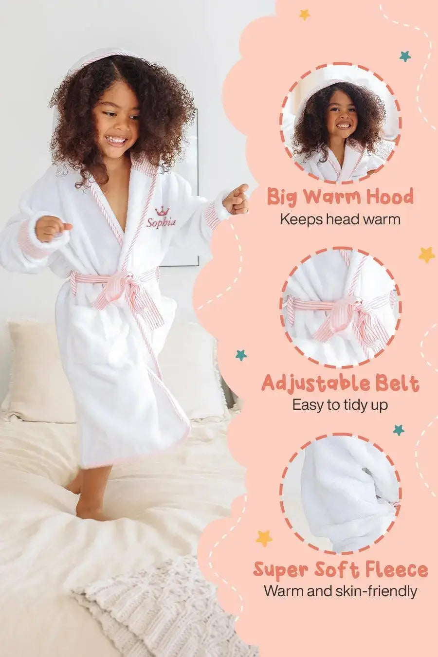 Kids Plush Robe – Ultra Soft, Safe &amp; Cozy for Toddlers &amp; Kids Lotus Linen