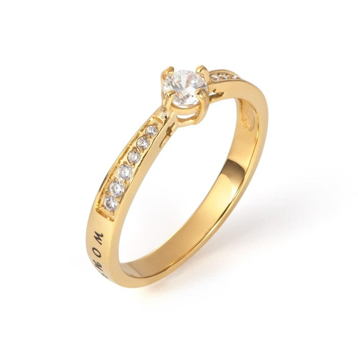 Gold Princess Solitaire Ring